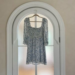 Reformation dress, size M, light blue and white floral pattern, like new